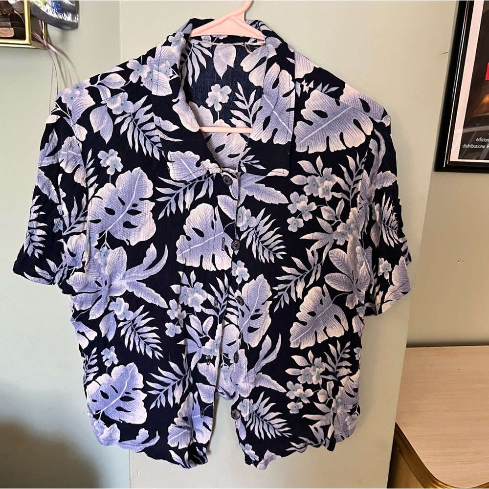 Vintage floral button up top